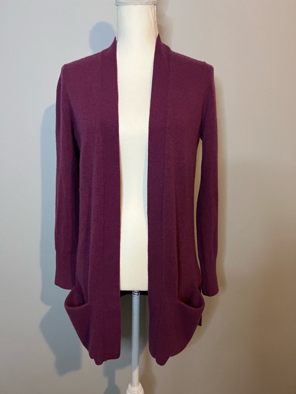 L.L. Bean 100% Cashmere Open-Front Cardigan Womens Size Small